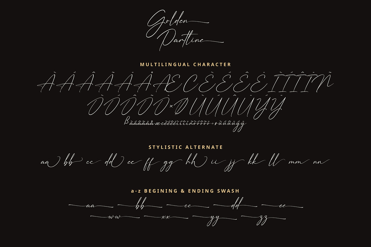 Golden Partline | Modern Handwritten, a Script Font by MJB Letters (Photo 12 of 12)