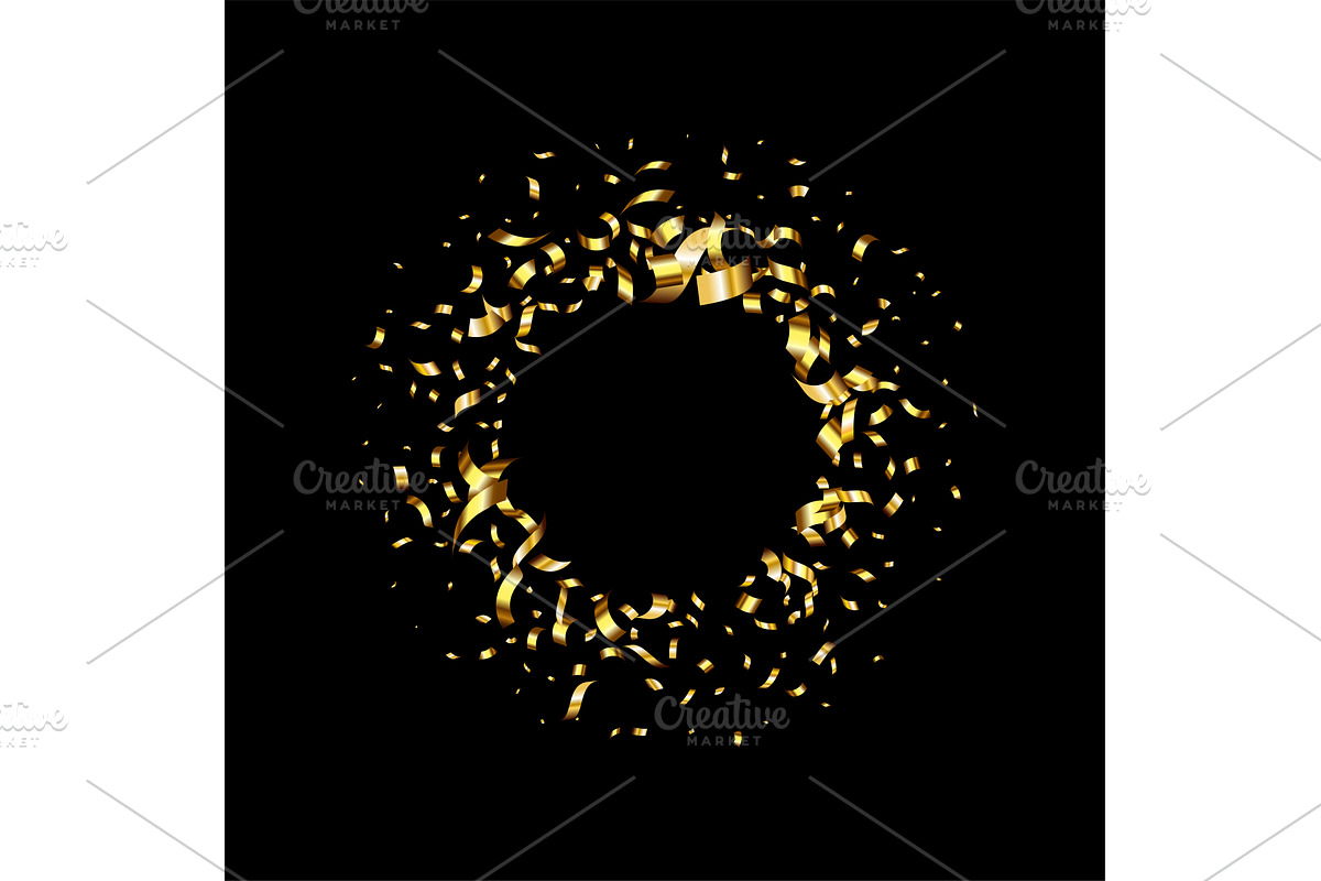 Golden serpentine ribbons frame, an Object Illustration by Quarta