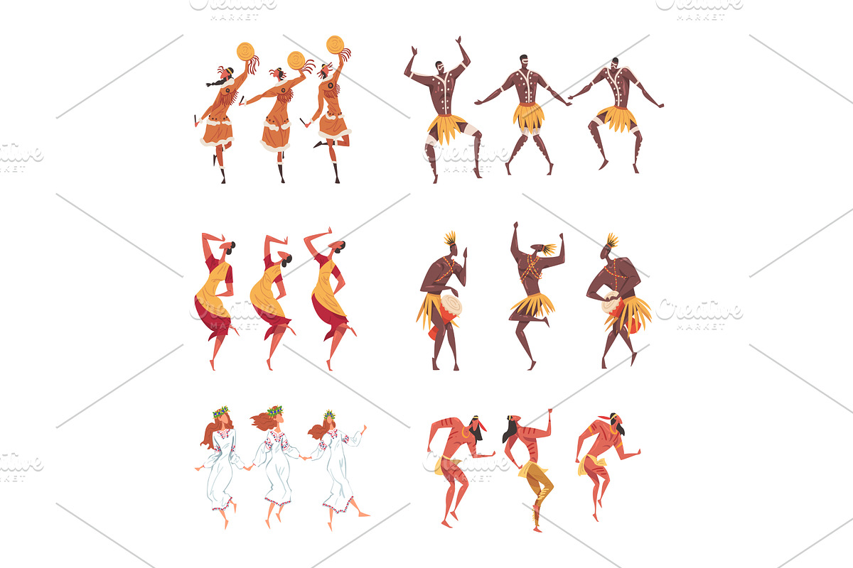 People Performing Ritual Dance, a Person Illustration by TopVectors