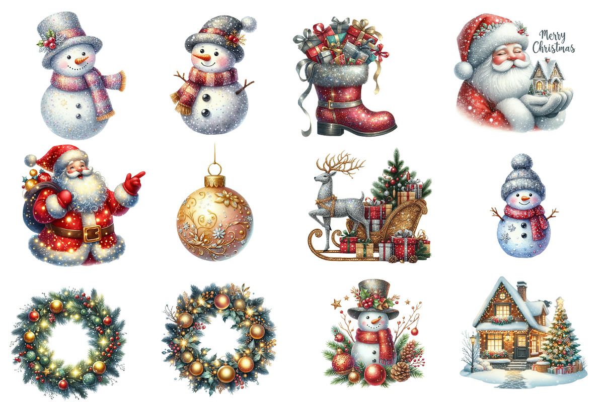 Glittering Christmas clipart, an Illustration by Designworld (Photo 4 of 5)