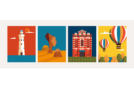 Modern Taiwan Landmark Poster Set