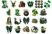 Watercolor St Patrick’s Day Clipart, a Seasonal Illustration by InkyQueenArt (Thumbnail 4 of 5)