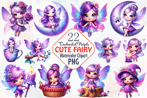 Purple Cute Fairy Clipart, an Illustration by RobertsArt