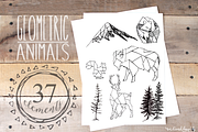 Geometric Animals & Rustic Landscape, an Animal Illustration by WeLivedHappilyEverAfter (Thumbnail 1 of 4)