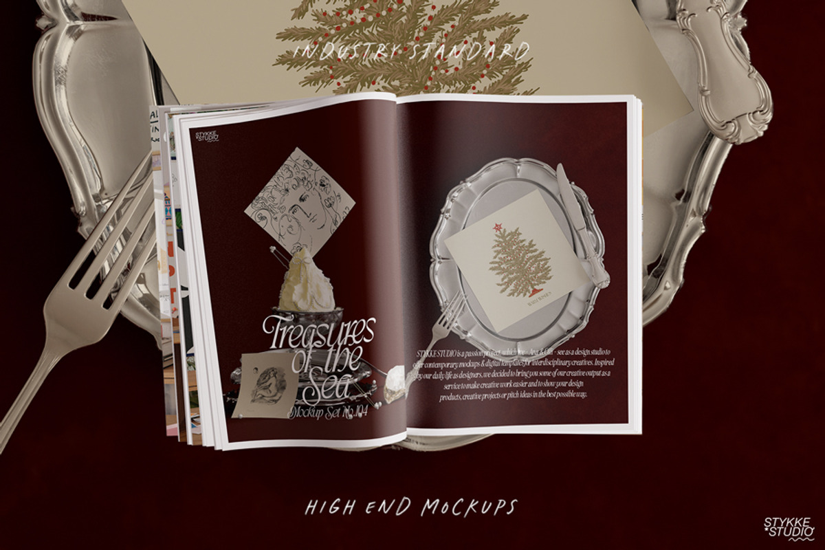 TREASURES OF THE SEA burgundy mockup, a Household Mockup by Stykke Studio (Photo 2 of 9)