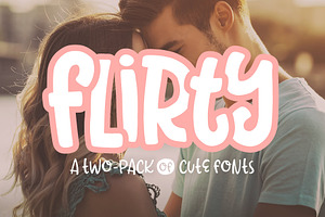 Flirty Font 2-pack, a Sans Serif Font by Denise Chandler