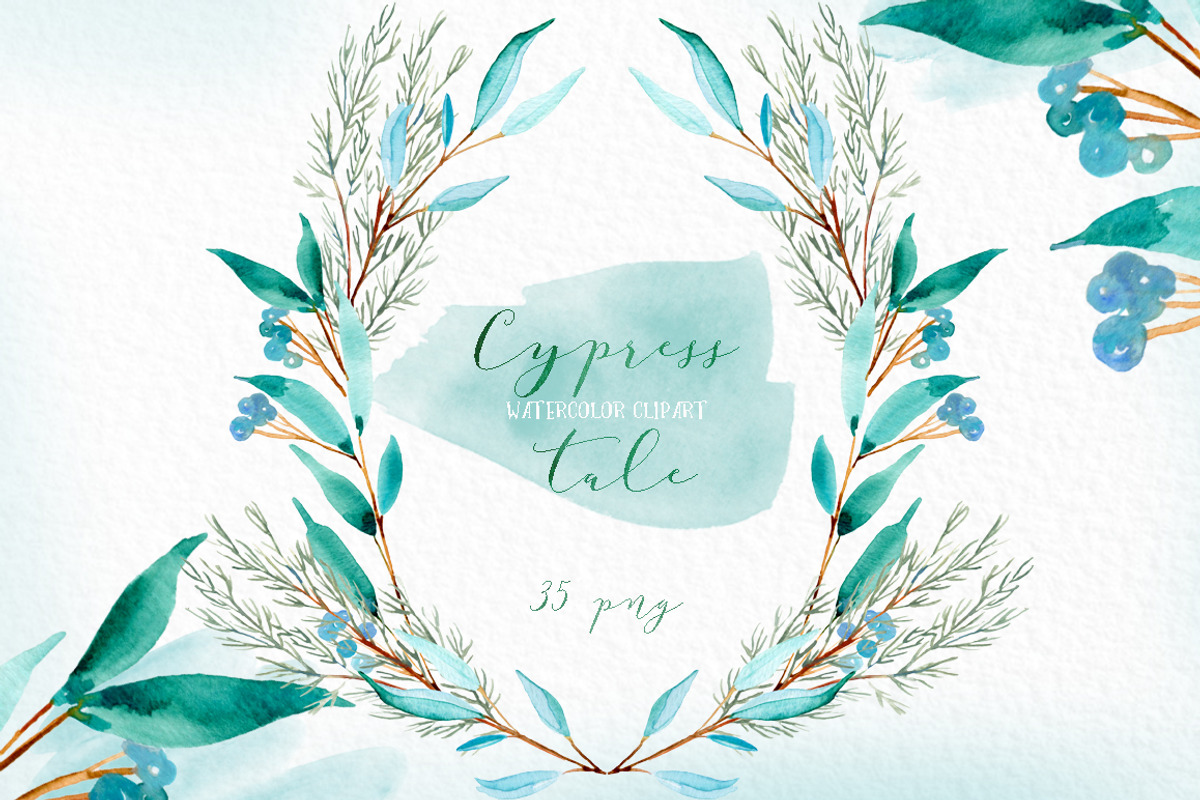 Cypress. Watercolor clipart, a Decorative Illustration by LABFcreations (Photo 2 of 12)