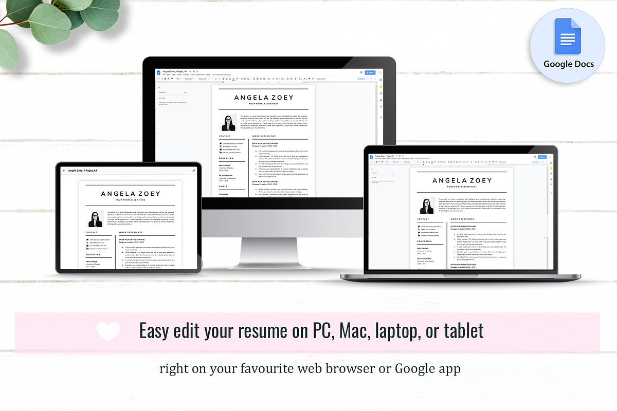 Google Docs Resume Template 02, a Resume Template by GResume (Photo 8 of 8)
