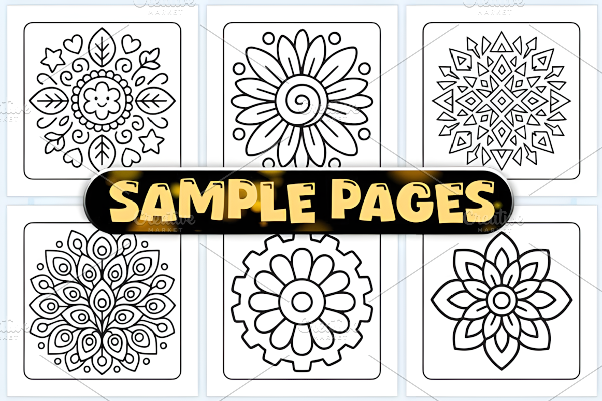 Easy Comfy Mandala Coloring Pages, a Decorative Illustration by Ink Gallery (Photo 3 of 3)