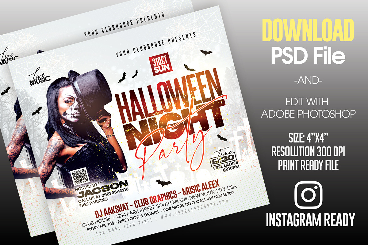 Halloween Flyer Template, a Templates & Theme by MithilaCreation (Photo 2 of 6)