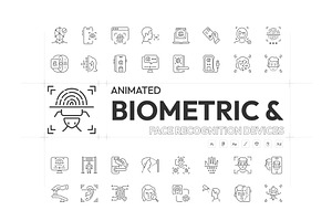 Biometric Recognition Icons, an Outline Icon by Prosymbols