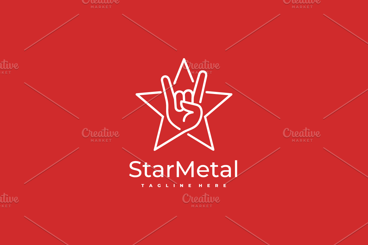 Star Metal Hand Line Art Logo Design, a Branding & Logo Template by yopie (Photo 2 of 3)
