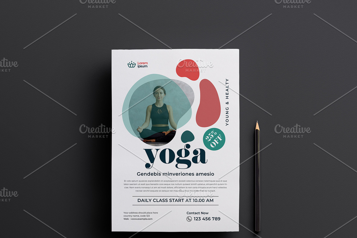 Yoga Flyer, a Flyer Template by Cristal Pioneer (Photo 4 of 5)