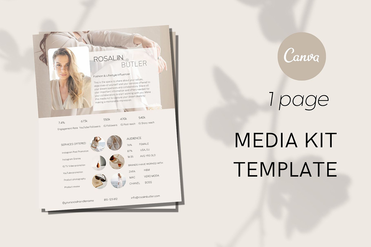 Media kit Presentation Template, a Social Media Template by Deepa Template Studio (Photo 1 of 4)