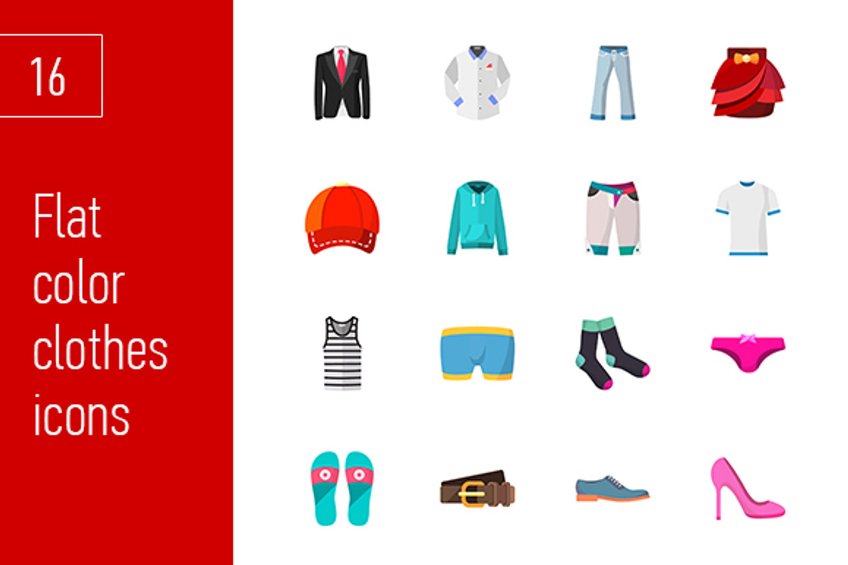 sixteen modern clothes icons, an Icon by Anton