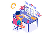 Online distance education from home, an Education Illustration by TAlex (Thumbnail 4 of 6)