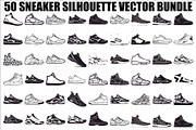 Sneaker Silhouette Vector Bundle, an Illustration by Designs_River (Thumbnail 1 of 48)