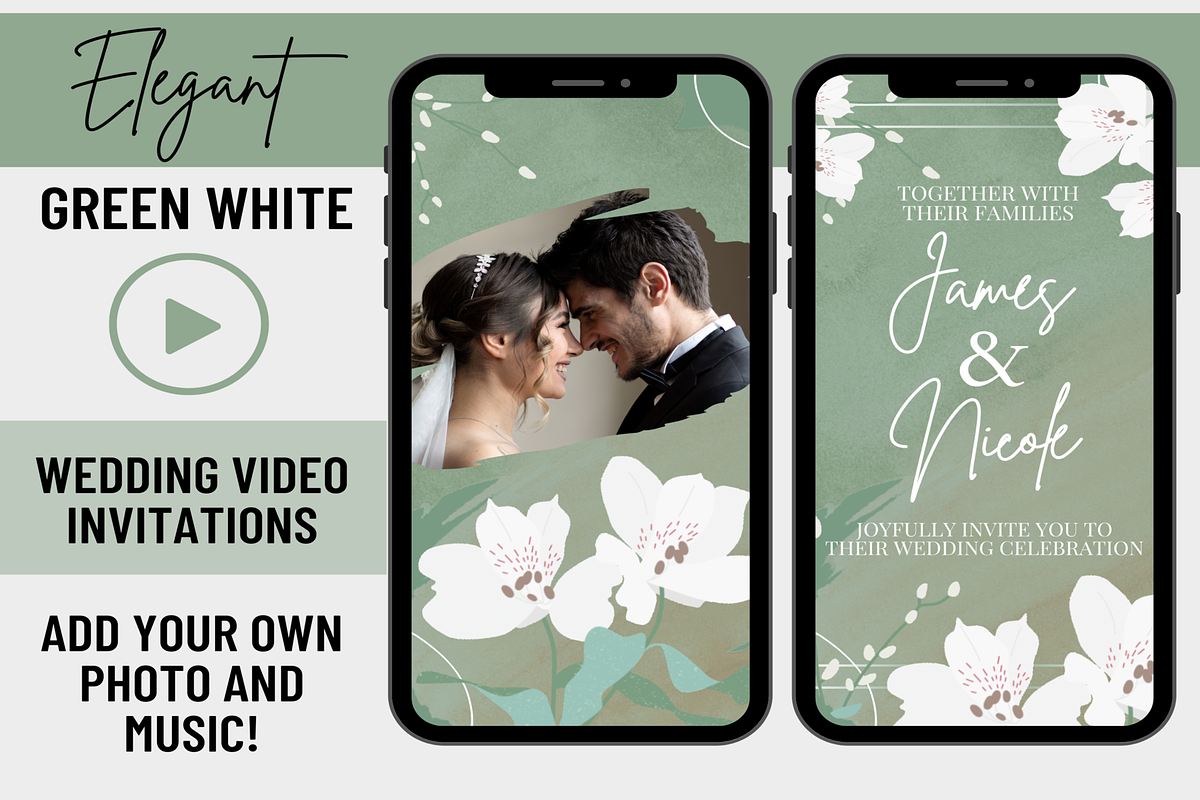 Green Wedding Video Invitation, an Invitation Template by LushBury (Photo 1 of 4)