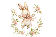Easter clipart with rabbits, an Illustration by Designking (Thumbnail 4 of 4)
