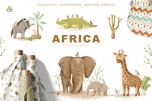 Africa - illustrations and patterns, a Decorative Illustration by polikarpovaart