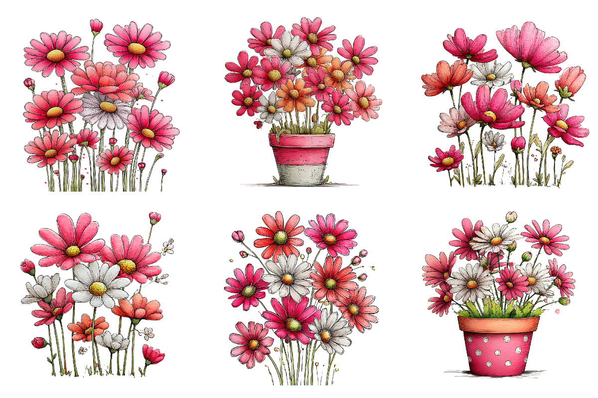 Spring daisy flower clipart, an Illustration by SinaCreation (Photo 4 of 11)