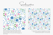 folk floral seamless pattern, a Pattern Graphic by Pink Studio Art (Thumbnail 2 of 5)