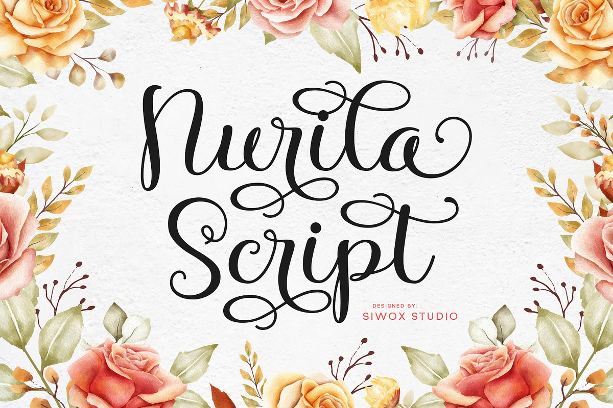 Nurila Script - A Bouncy Script Font, a Script Font by Siwox Studios (Photo 1 of 9)