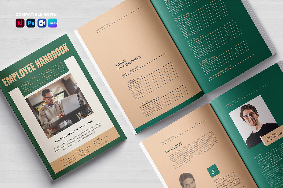Modern Employee Handbook Template, a Brochure Template by Designsoul14 (Photo 3 of 10)