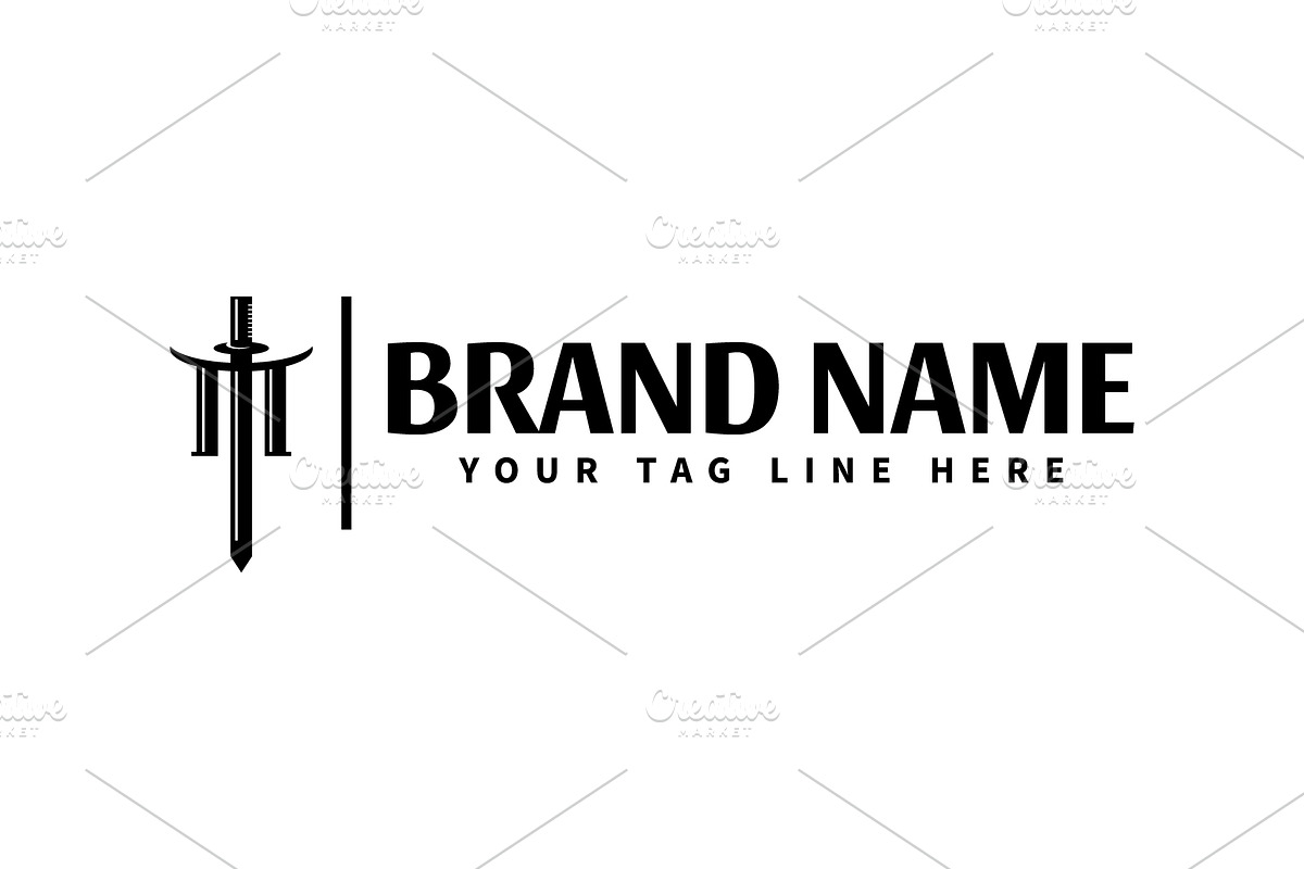 Letter M sword logo design template, an Object Graphic by nicemorning (Photo 3 of 5)