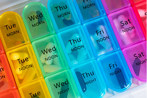 Weekly Pill Box With Vitamins, a Health & Medical Photo by MAnuta