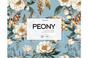 Flower lush peony seamless pattern, a Pattern Graphic by Milatoo (Thumbnail 1 of 10)