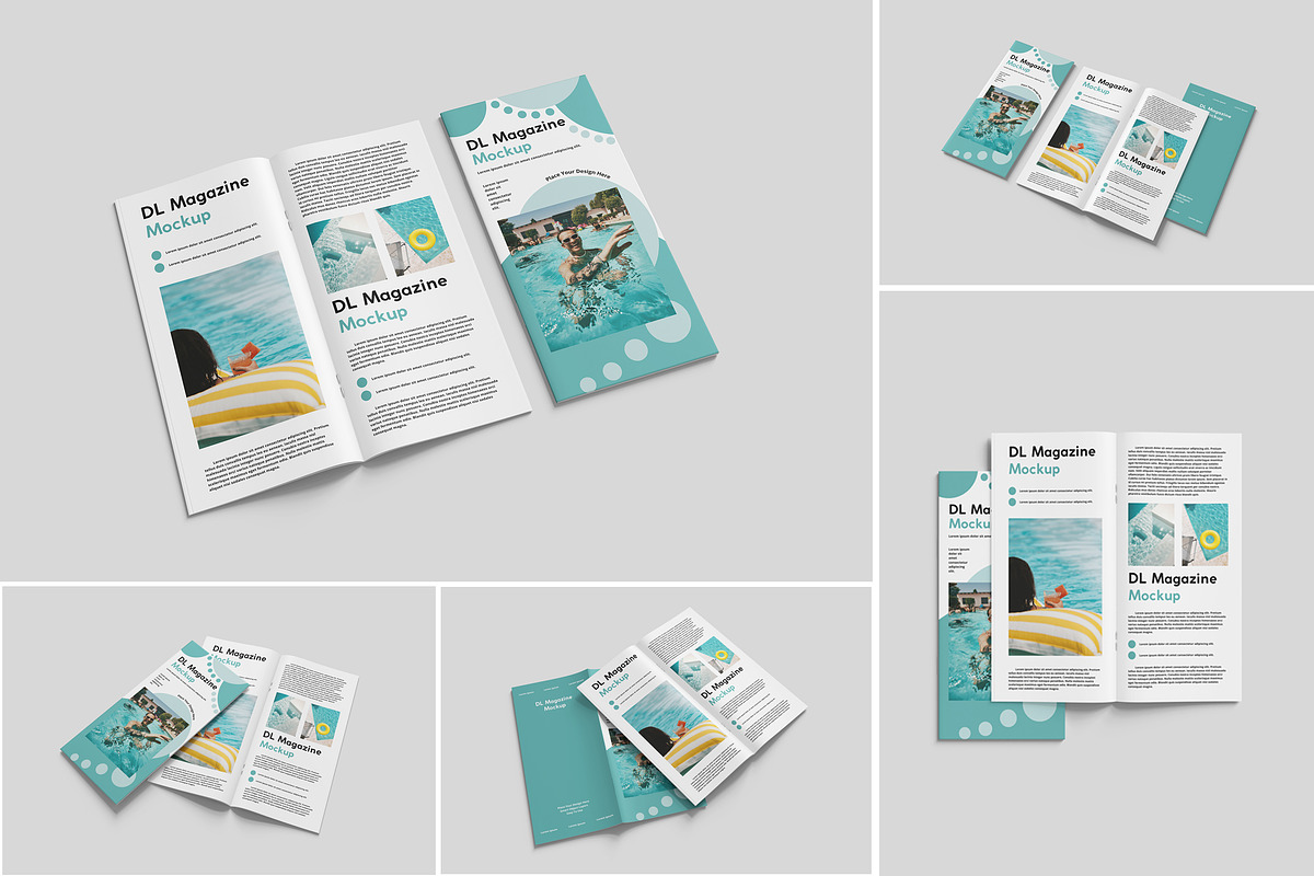 Modern DL Magazine Mockup, an Advertising Mockup by Indah (Photo 1 of 6)