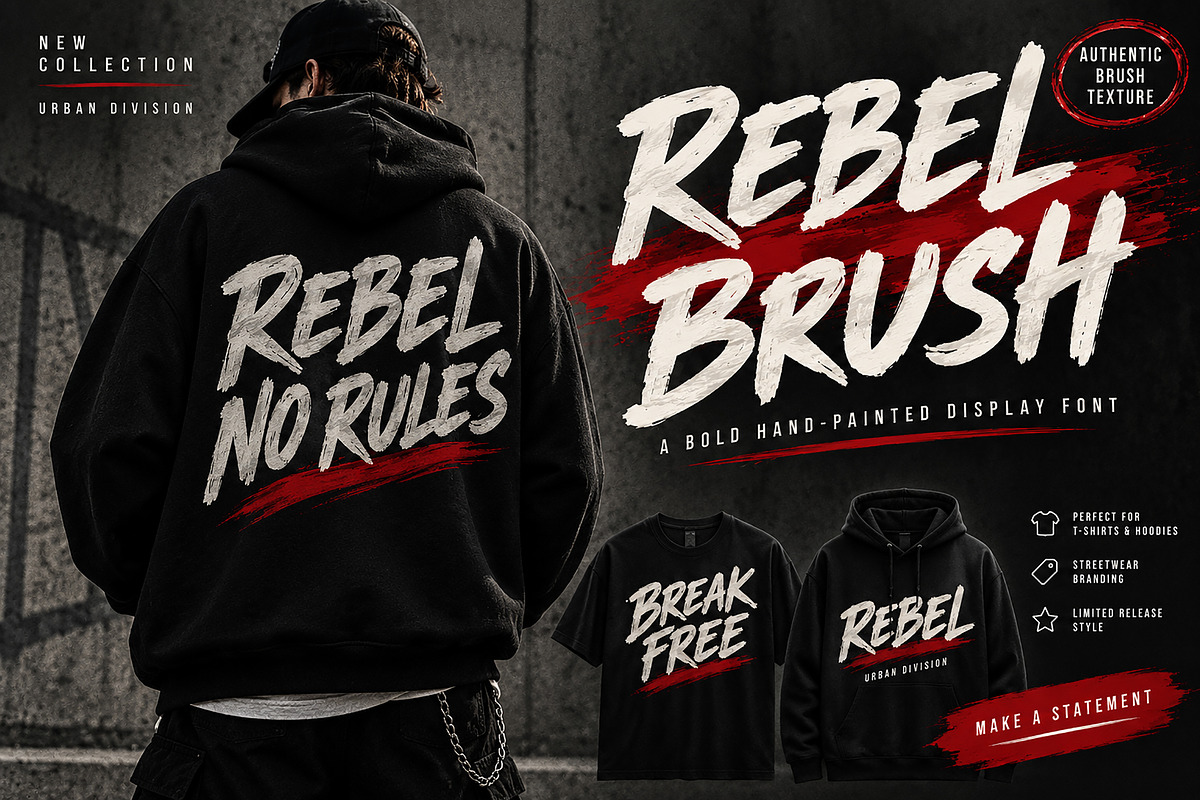 Rebel Brush is a bold, a Script Font by Wow Magic (Photo 4 of 6)