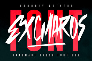 Excmaros Handmade Brush Font Duo, a Handwritten Font by Maulana Creative