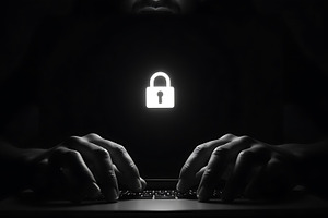 Cyber security concept: hacker typin, a Technology Photo by Artonix