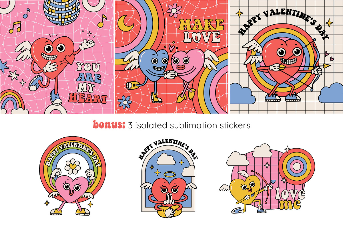 Groovy love: Valentine's day cards, a Card Template by Lana Sham (Photo 3 of 4)