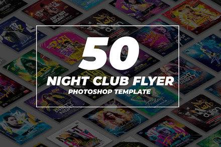 50 Night Club Party Flyer Bundle 4, a Flyer Template by NanoAgency