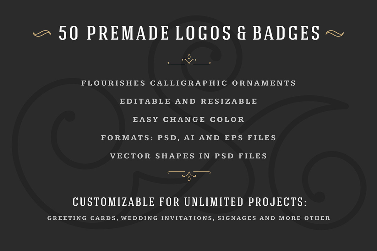 50 ornaments logos & monograms, a Branding & Logo Template by Vasya Kobelev (Photo 3 of 12)