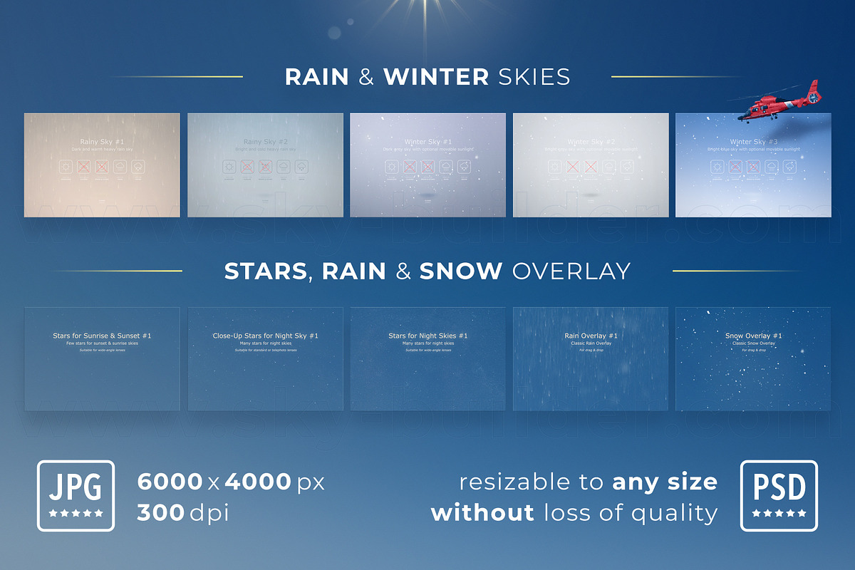 Sky Gradients Overlays for Photoshop, a Texture Graphic by FEINGOLD (Photo 5 of 14)