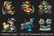 Summer Crocodile Character Clipart, an Illustration by RobertsArt (Thumbnail 4 of 7)