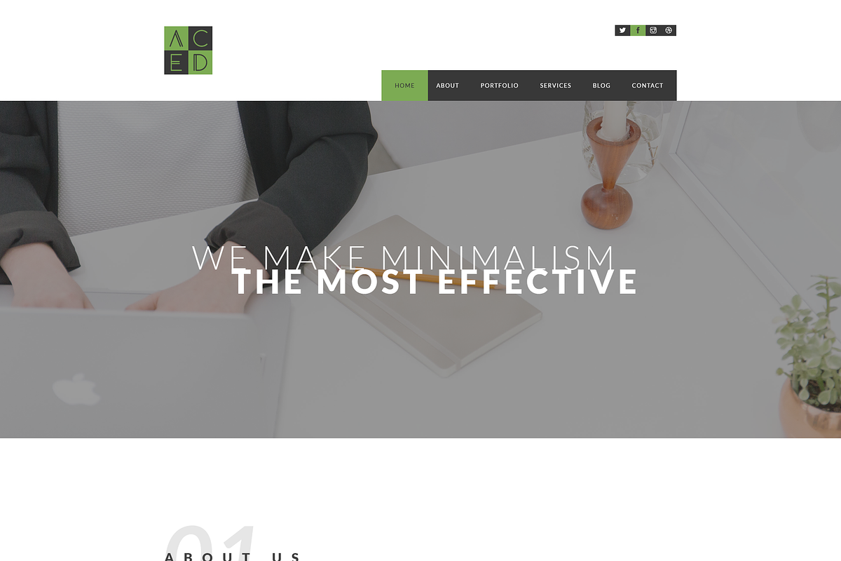 ACED - Portfolio PSD Template, a Landing Page Template by bigpsfan's SHOP (Photo 3 of 13)