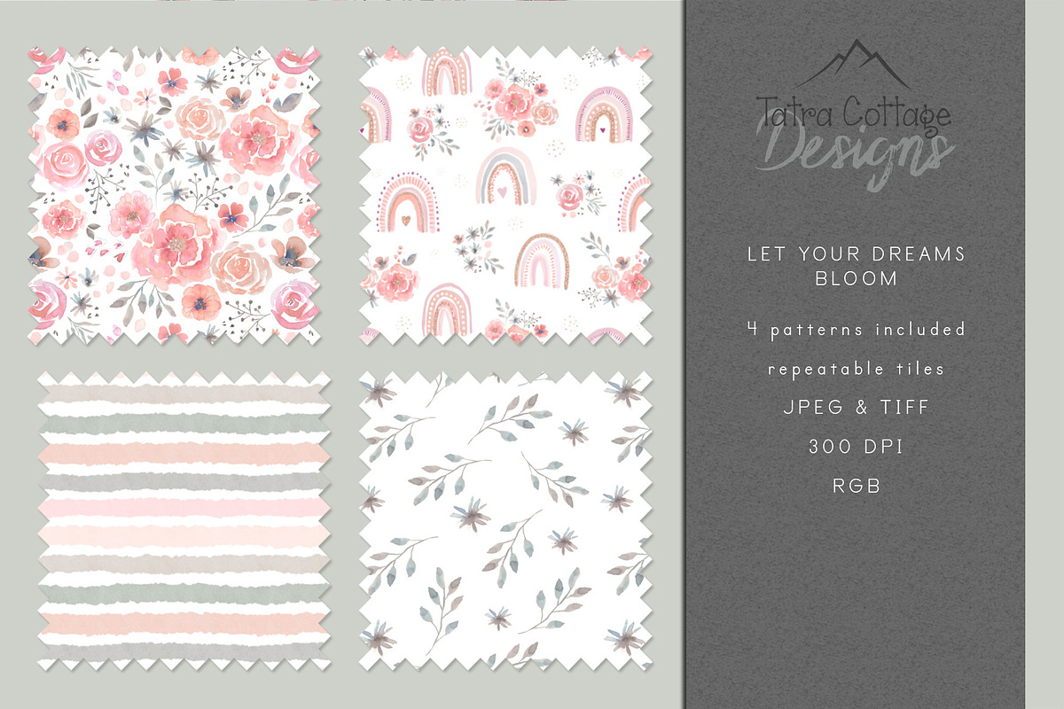 Watercolour Florals Seamless Pattern, a Pattern Graphic by Tatra Cottage Designs (Photo 3 of 7)