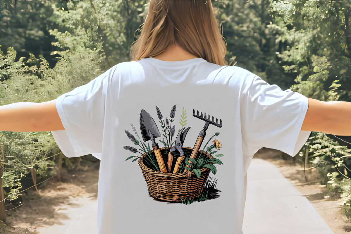 Gardening tools and herbs in wicker, an Illustration by CrexoraLab (Photo 4 of 4)