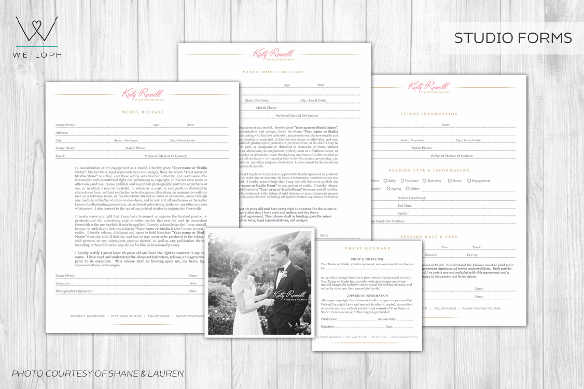 Photography Studio forms templates, a Stationery Template by We♡Loph