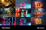 Play buttons. 76 images, a Background Graphic by Handmadefont (Thumbnail 8 of 15)