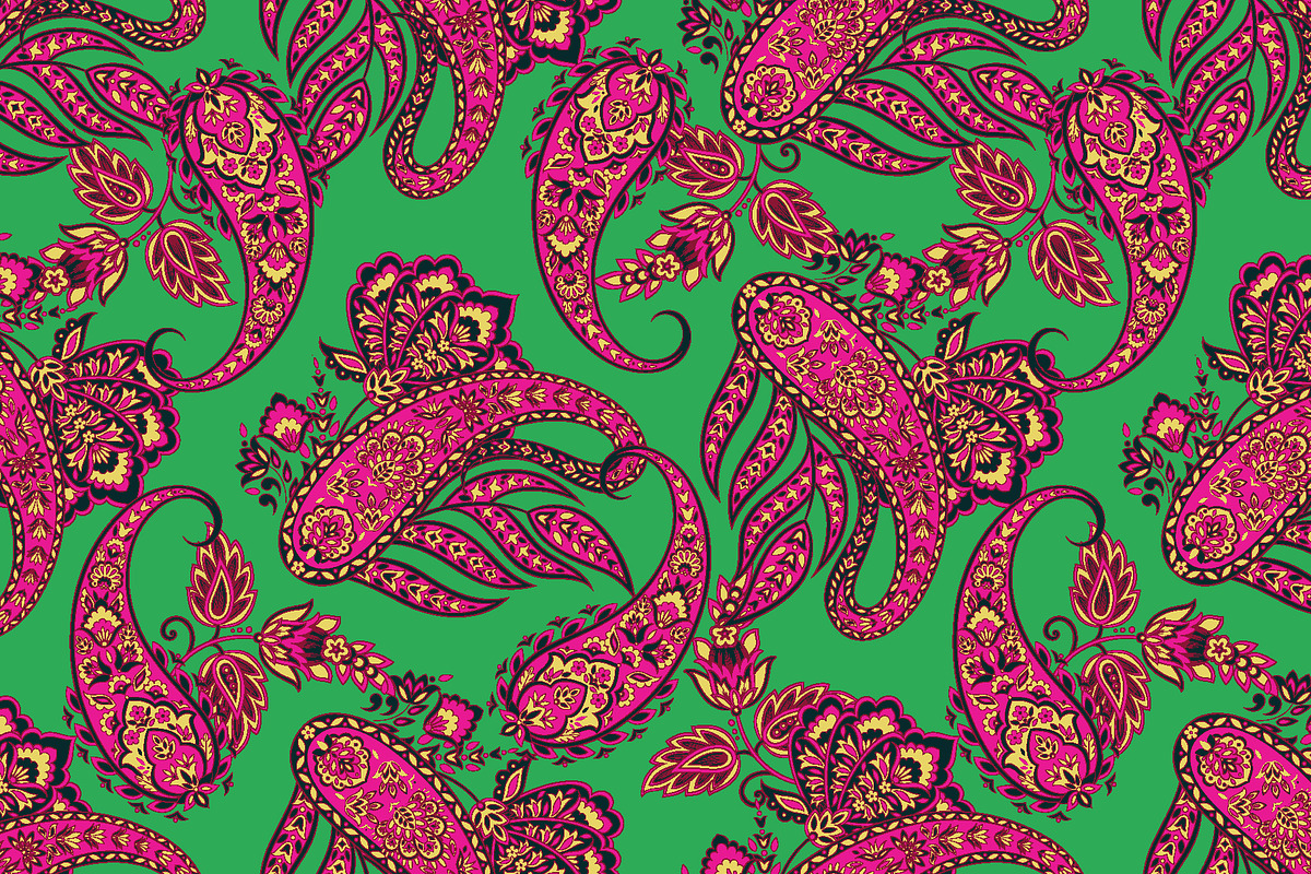 Textile paisley seamles pattern, a Pattern Graphic by antalogiya (Photo 2 of 4)