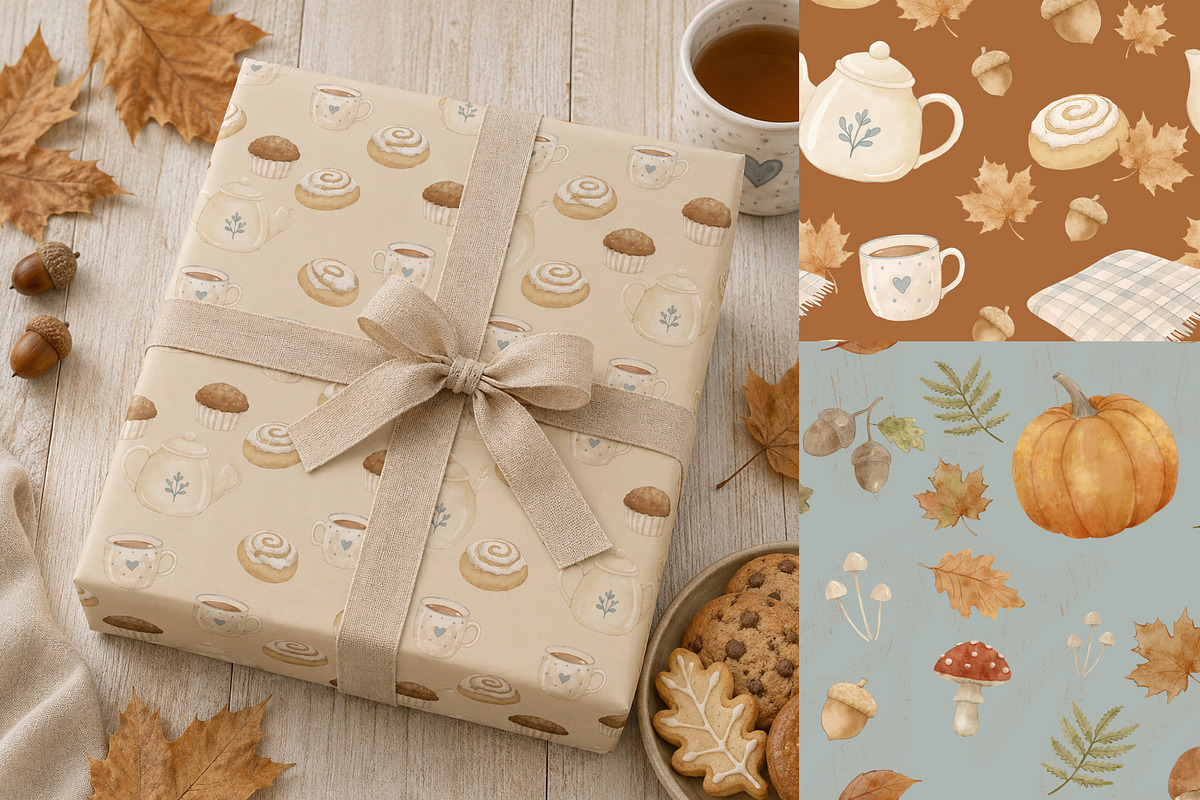 Cozy Autumn Cottagecore collection, a Seasonal Illustration by AlenaVlasko stock Market (Photo 4 of 6)