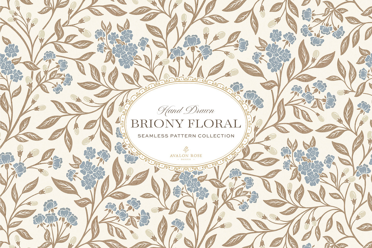 Farmhouse Blue Beige Floral Patterns, a Pattern Graphic by Eclectic Anthology (Photo 4 of 12)
