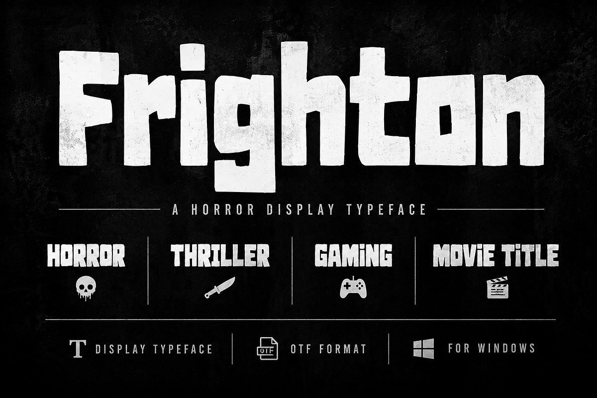 FRIGHTON – Horror Display Typeface, a Script Font by Wow Magic (Photo 6 of 6)