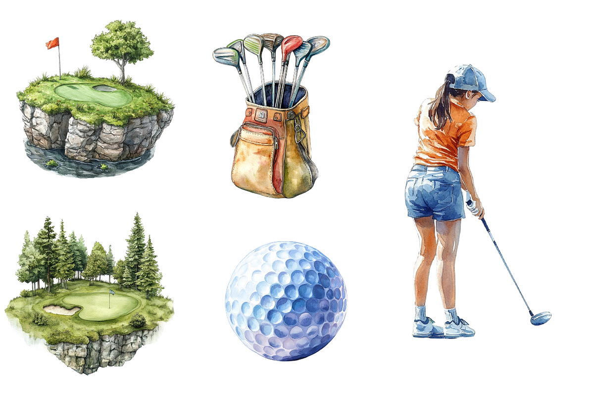 Cute Golf Clipart, an Illustration by Designworld (Photo 5 of 6)